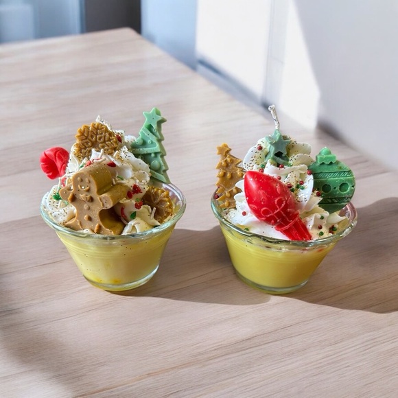 Handmade Other - Festive Holiday Dessert Candles (set of 4)